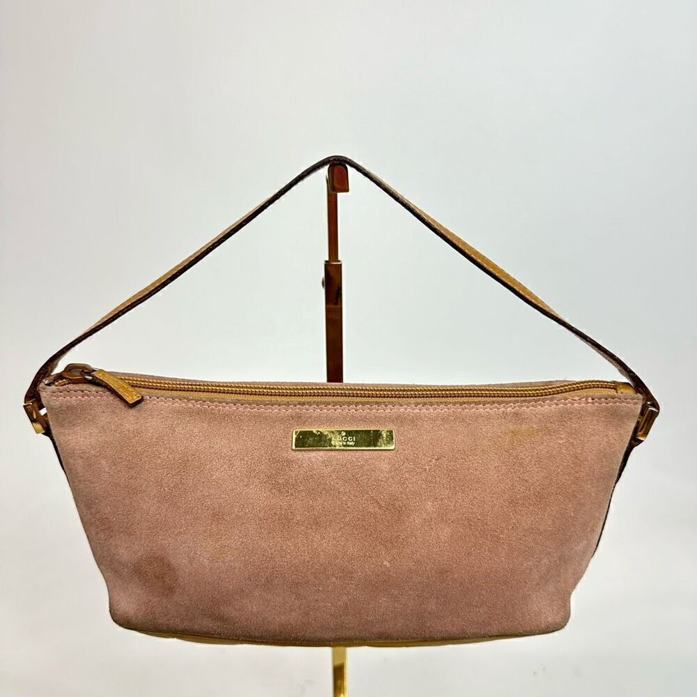 Vintage Gucci Pink Suede Boat Pochette